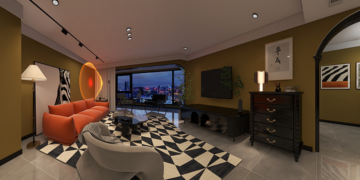 陈胡静-荣域吉祥里3-2504混搭风-装修设计方案