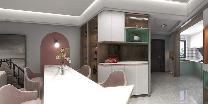 小胡的设计-德信海德公园83.00㎡A2’3室2厅1卫1厨-装修设计方案