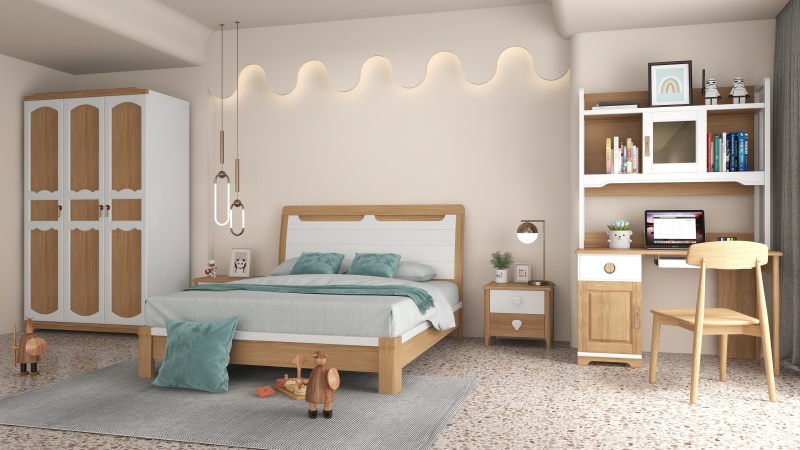 Cozy Wooden Tone Kids Bedroom Design