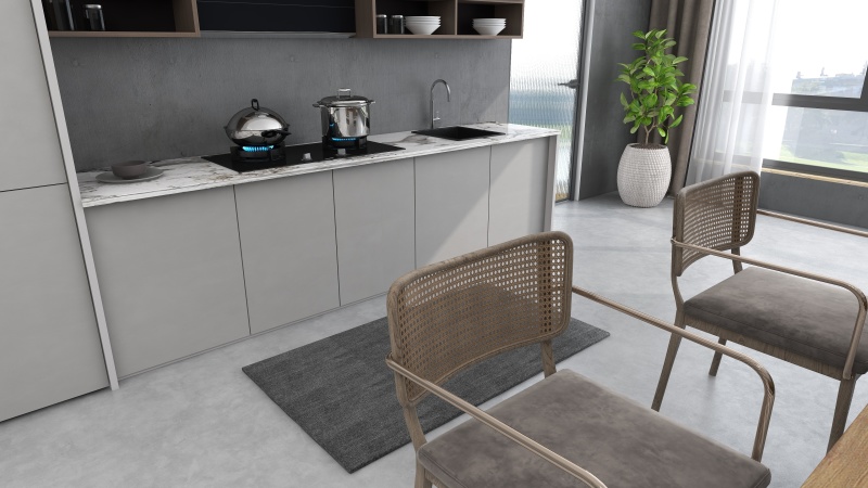 Modern Minimalist Dining Room with Asian Zen Touch