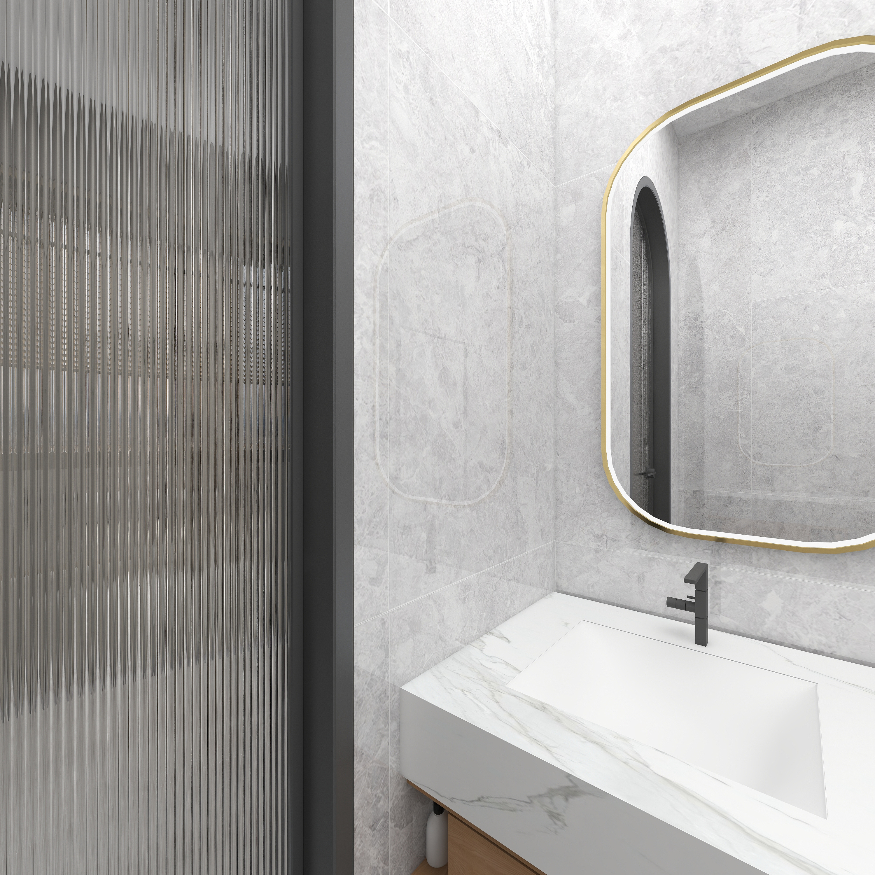 美宅玲子-美宅玲子 | 返璞归真侘寂风三居108平一层卫生间装修效果图第3张