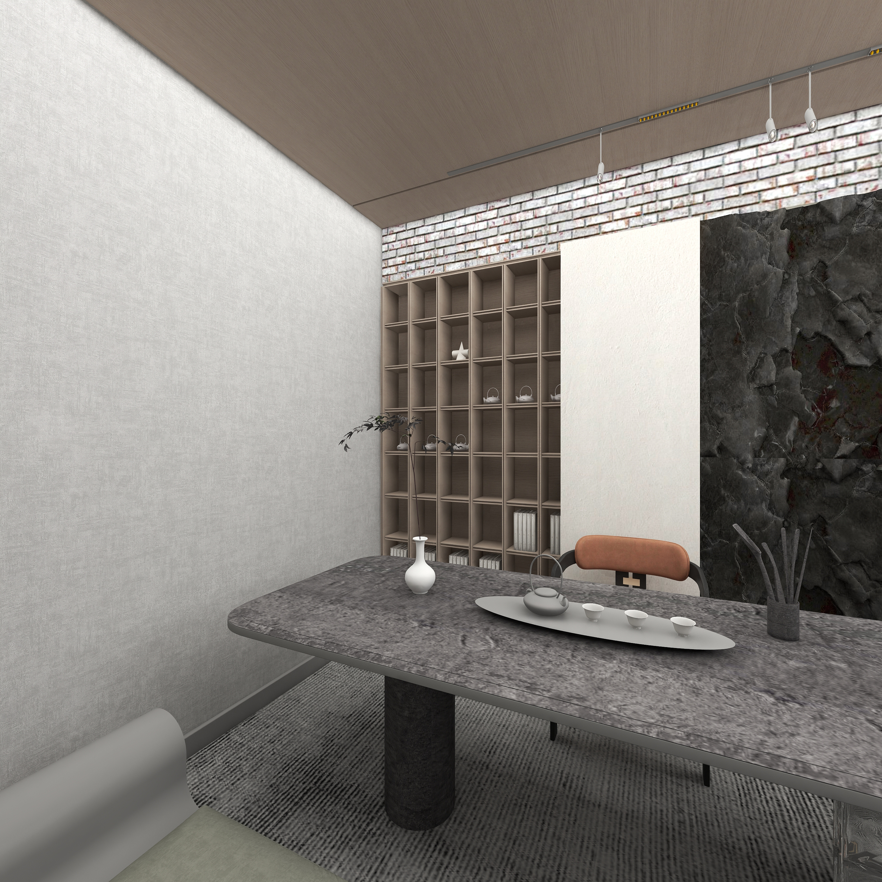 美宅玲子-美宅玲子 | 返璞归真侘寂风三居108平一层书房装修效果图第3张