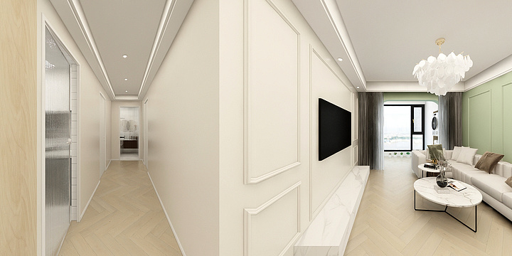 Designer-劉雄-德信海德公园83.00㎡A2’3室2厅1卫1厨-装修设计方案