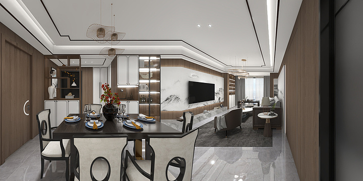 熊工1517O915574-明旭玉帘苑新中式方案-装修设计方案