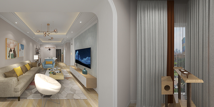 sheep羊羊sheep-德信海德公园83.00㎡A2’3室2厅1卫1厨-装修设计方案