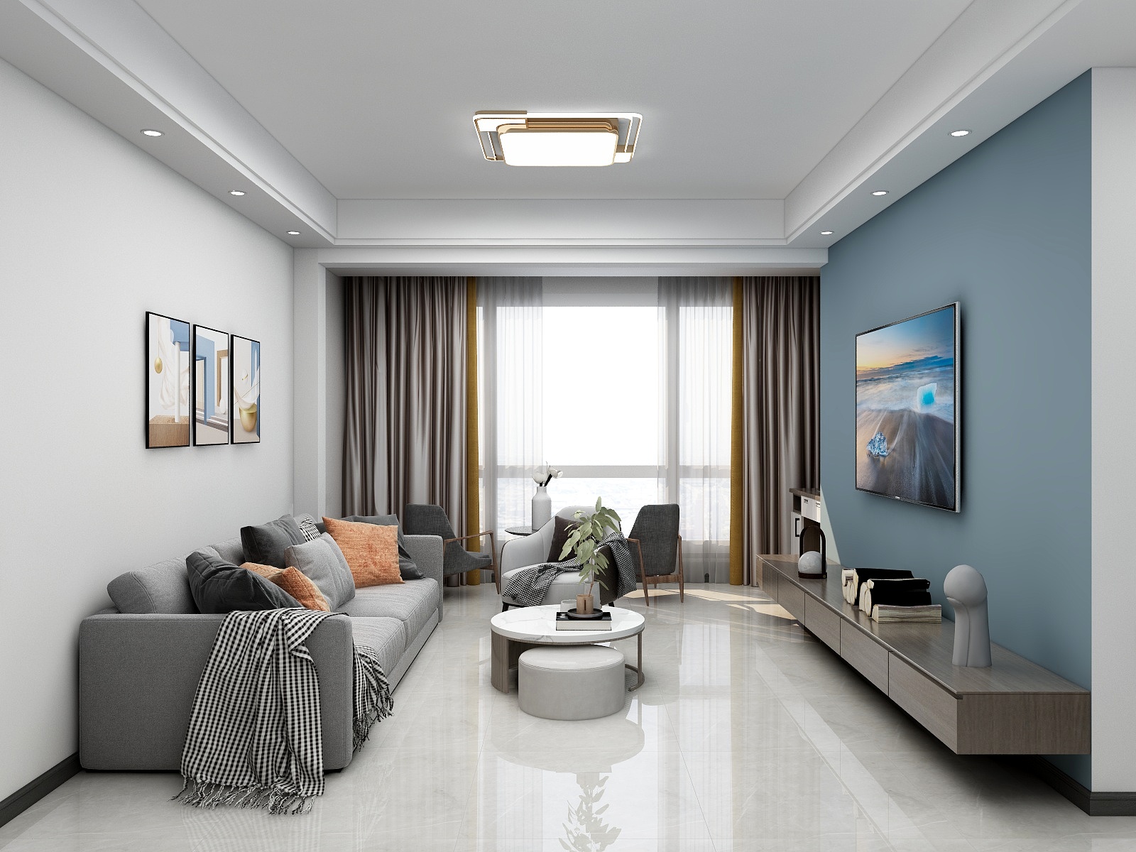 设计师小亻可-远达B区89平现代简约风-装修设计方案