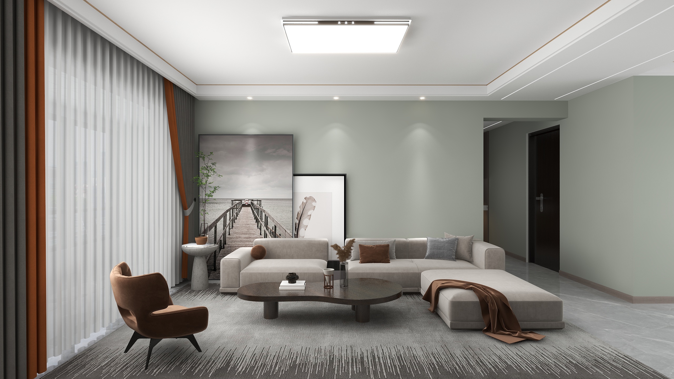 顾北南-现代三室装修效果图