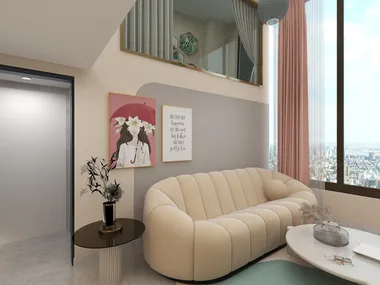 李江涛-奶油风-LOFT装修效果图