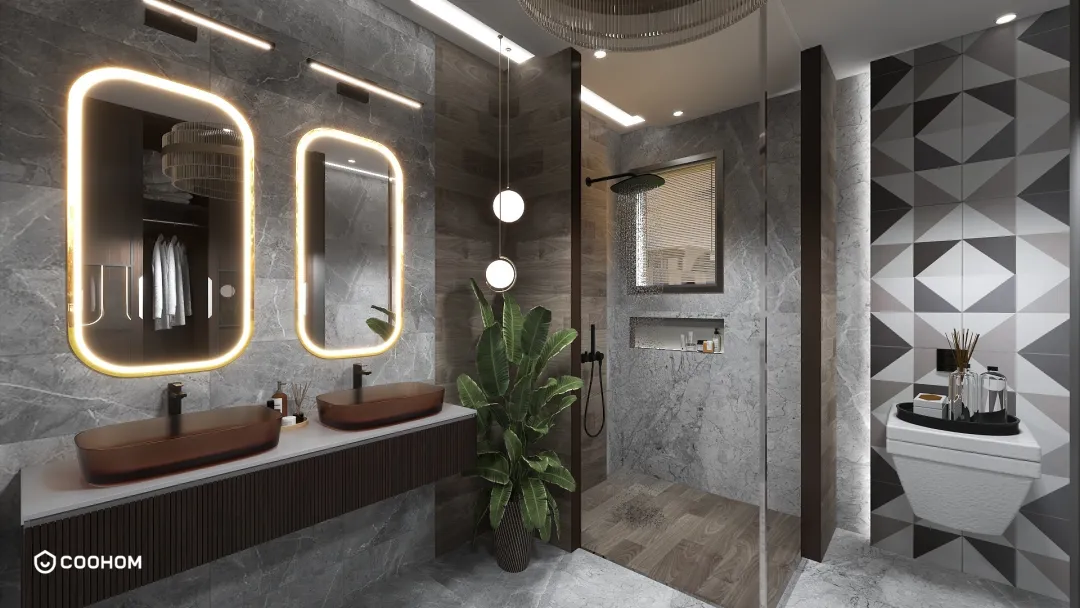 NoormArcInterioR的装修设计方案:Modern Grey Bathroom 