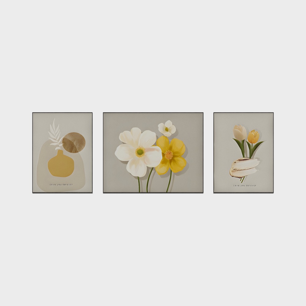 乐邦德画业-现代北欧风格奶油风植物花卉客厅装饰画2