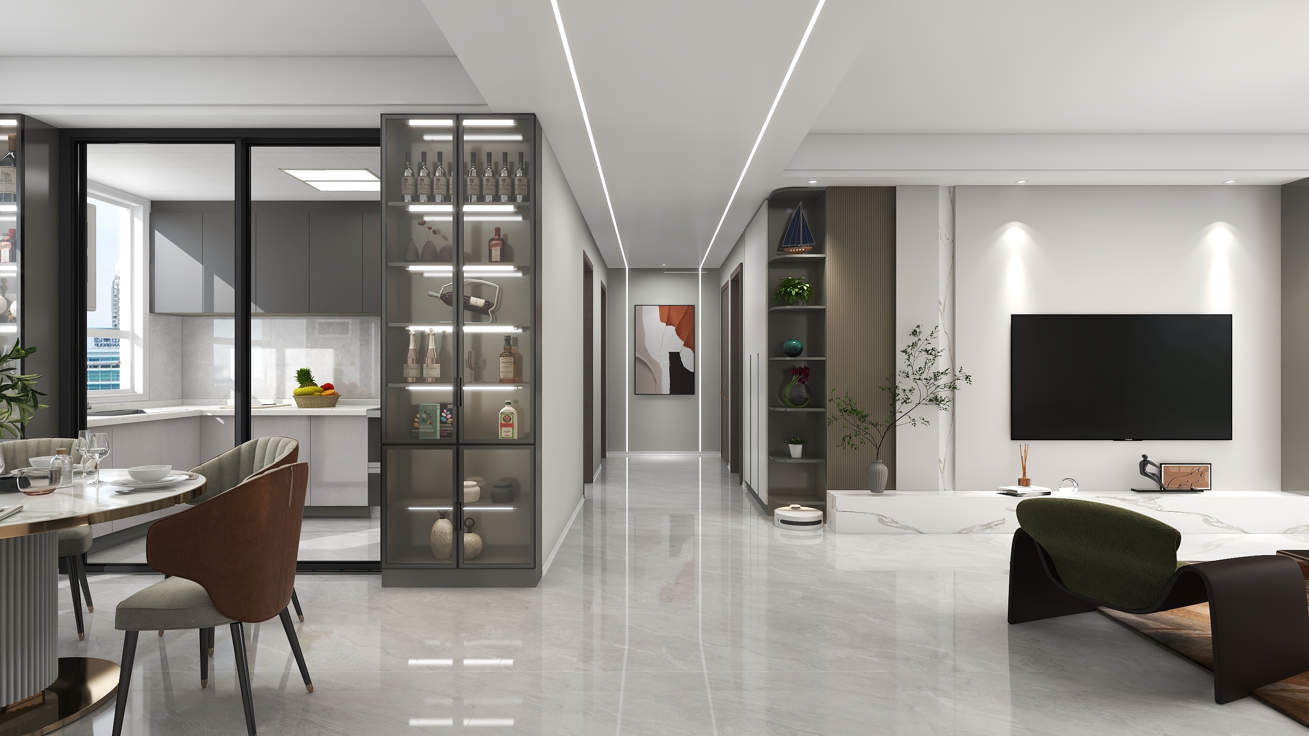 冠堂装饰顾轲设计-城开178平现代风格装修效果图