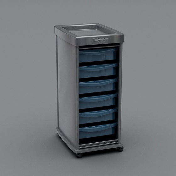 Black Trolley Salon 3D Model for Styling Workspaces