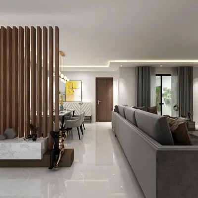 Modern Minimalist Living Room with Gray Tone