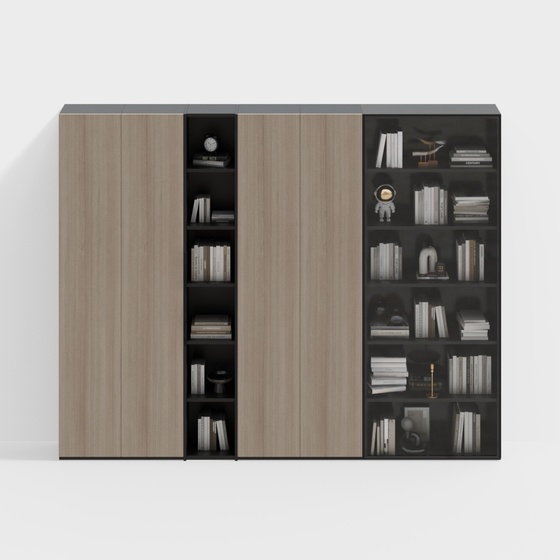 Modern Bookcases,Bookcases,Black+Brown