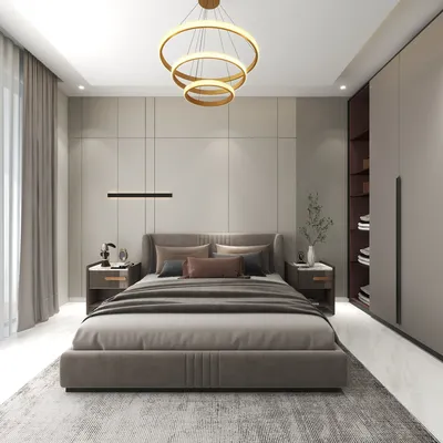 Modern Gray Bedroom with Contemporary Design