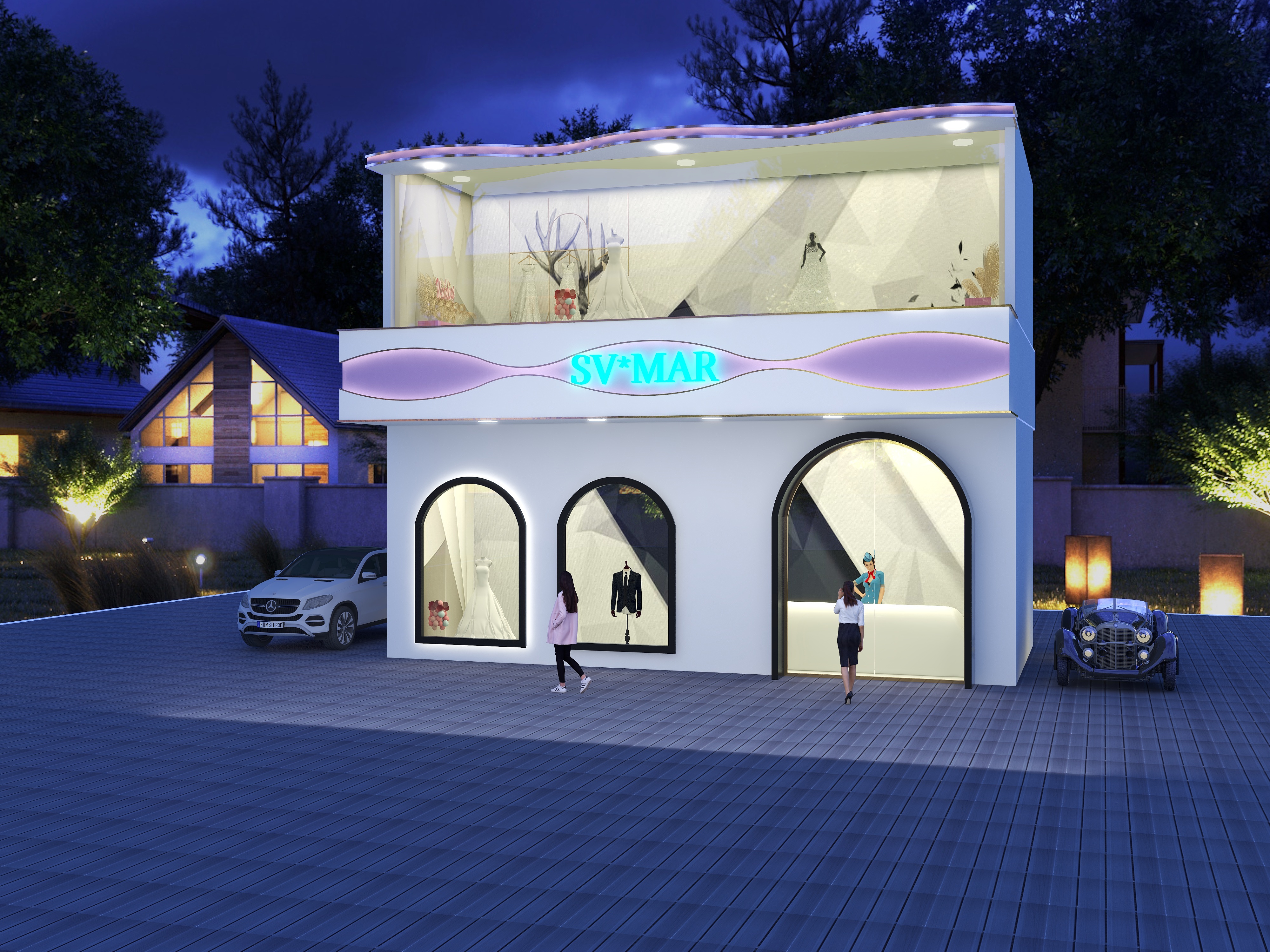 新疆空间大师室内设计工作室-婚纱店门头设计装修效果图