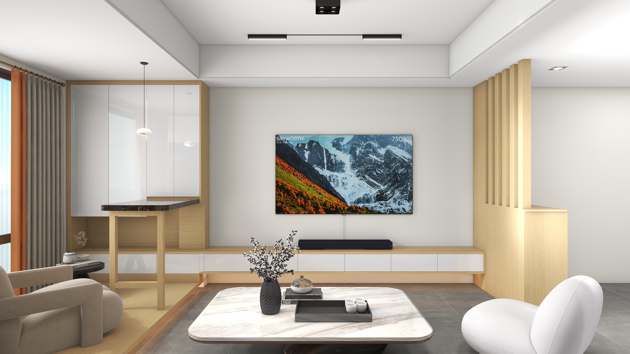 疯蜜柚子茶-K2荔枝湾67㎡2室-装修设计方案