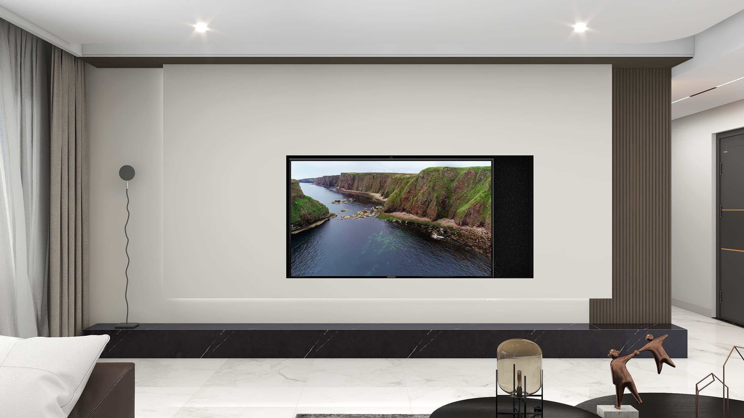 唐山设计师岳镇岭-开平花海国际146平米-奶油极简装修效果图