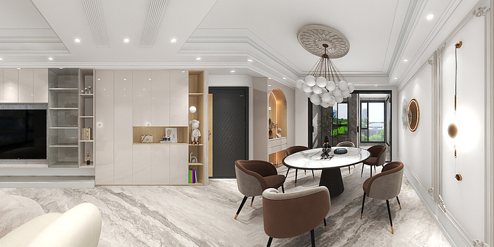 Jun太阳空间-帝景壹号院122户型效果图1-装修设计方案