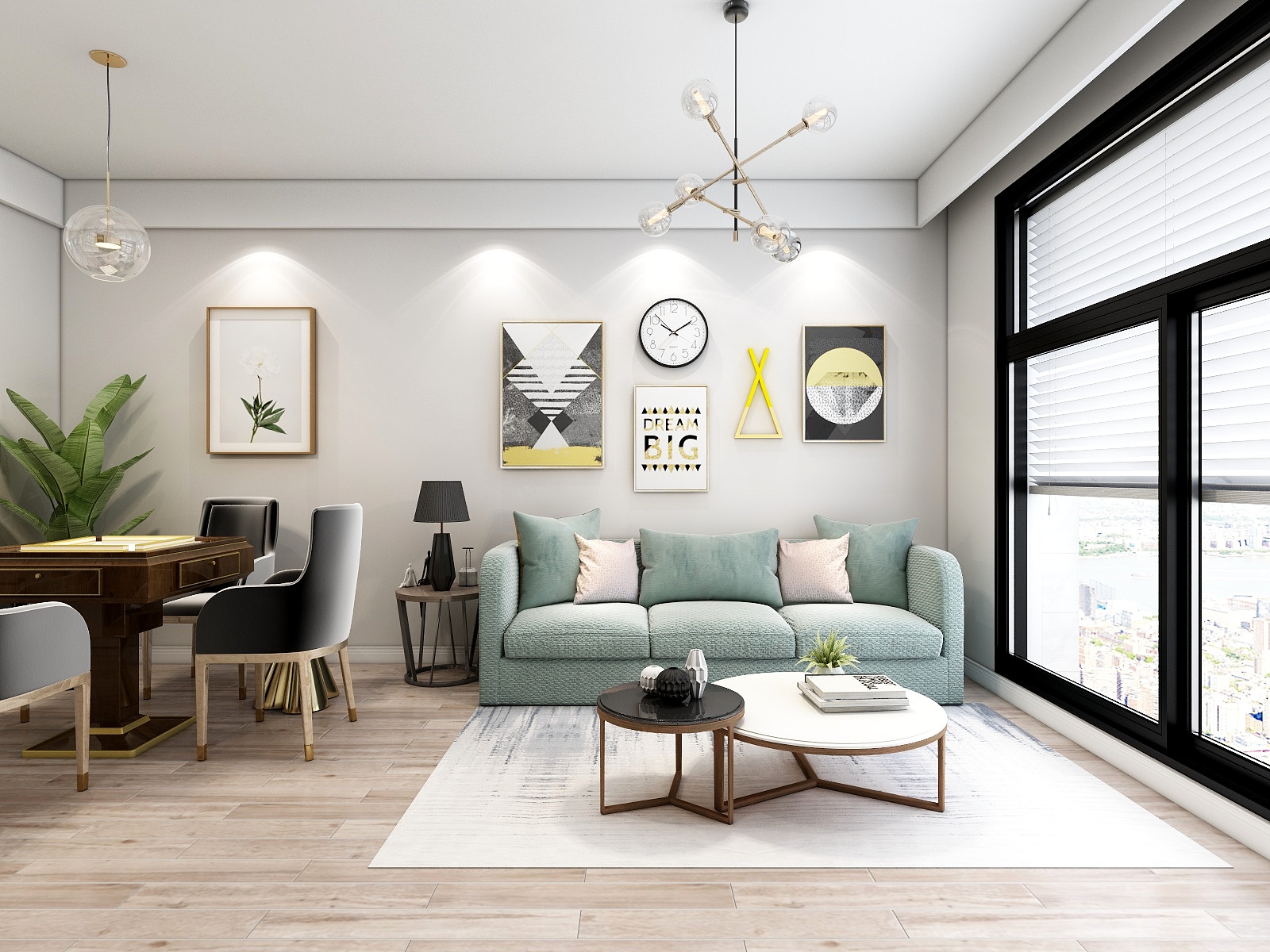 100元设计方案-126平米现代简约风格两室装修效果图