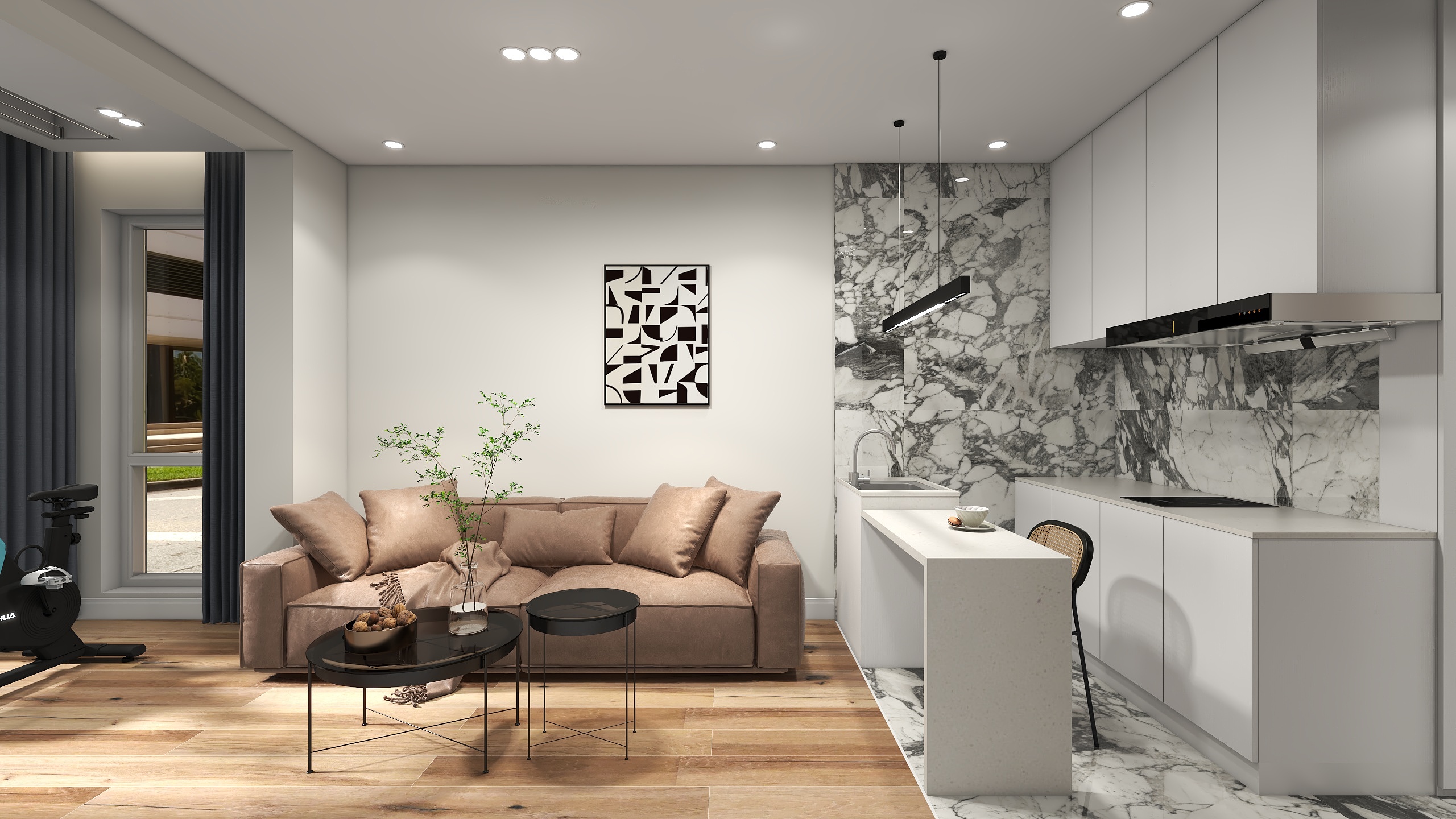 沈阳设计师麦粒-会展壹号47㎡1室装修效果图