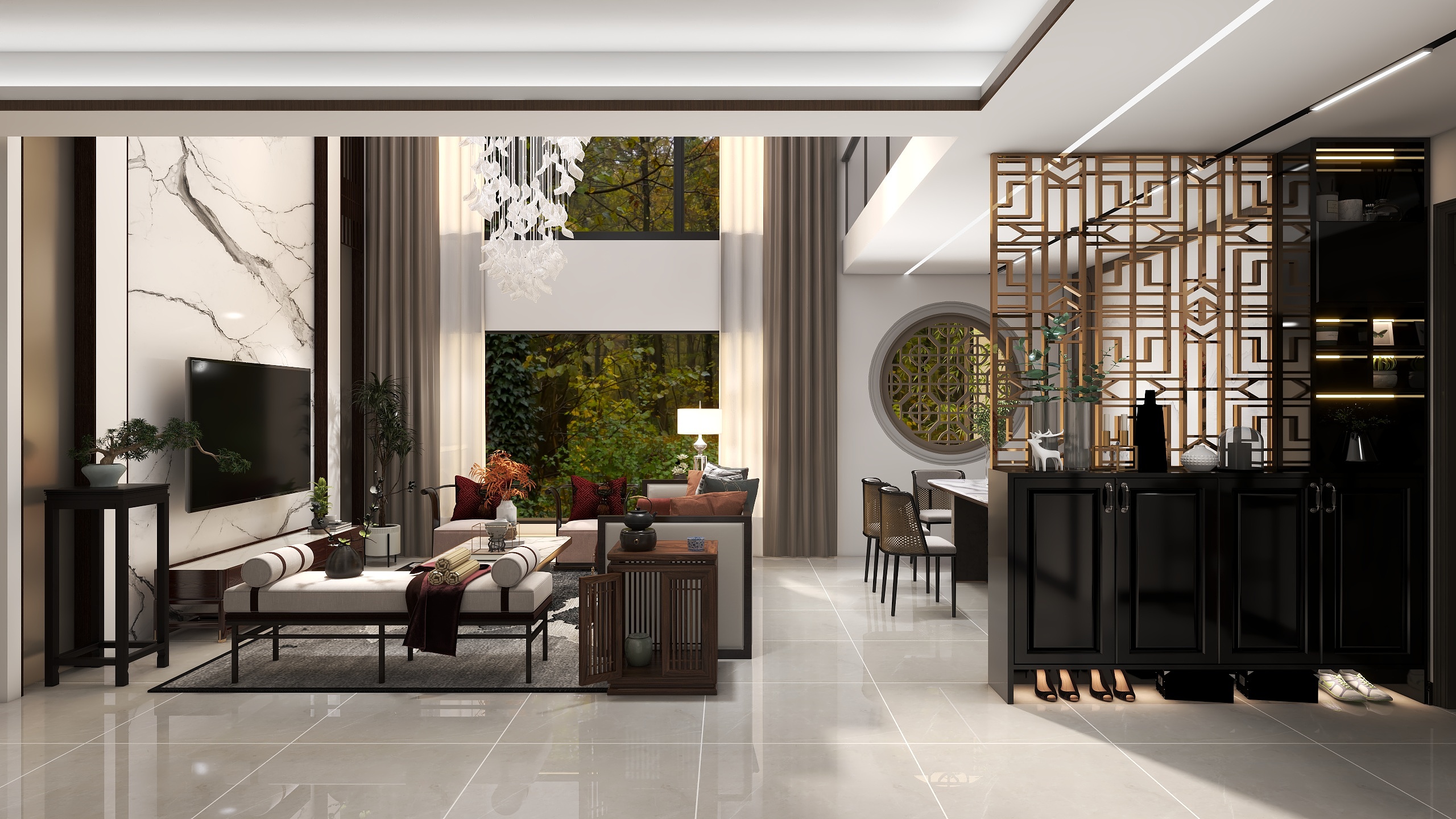 郑欣慧设计师-闲林山水160㎡3室装修效果图