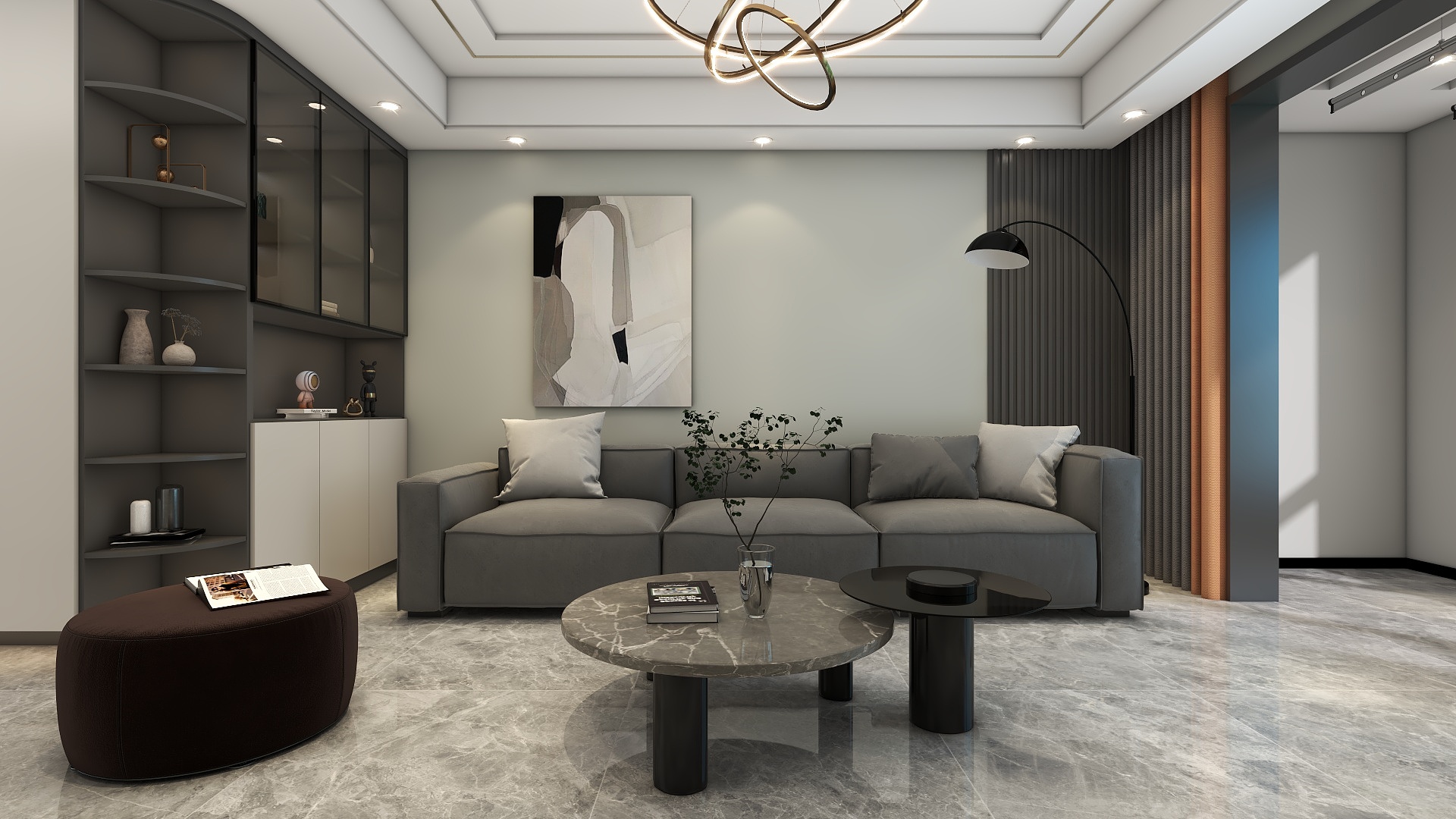 李青越-90方现代简约三居室装修效果图