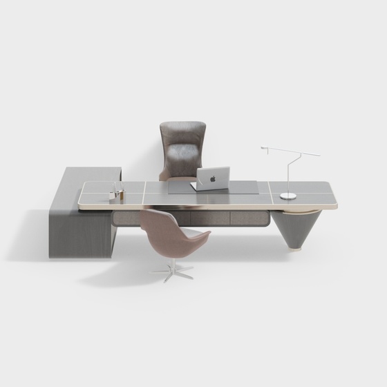 Modern Office Desk and Chair 3D Model