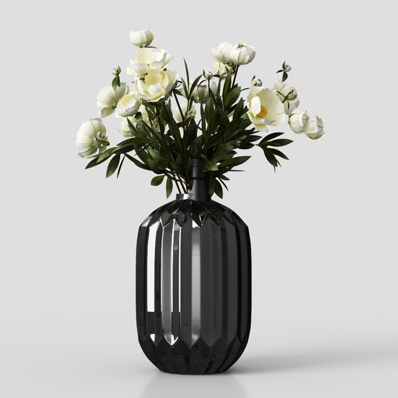 Modern Flower,Flowers,Black