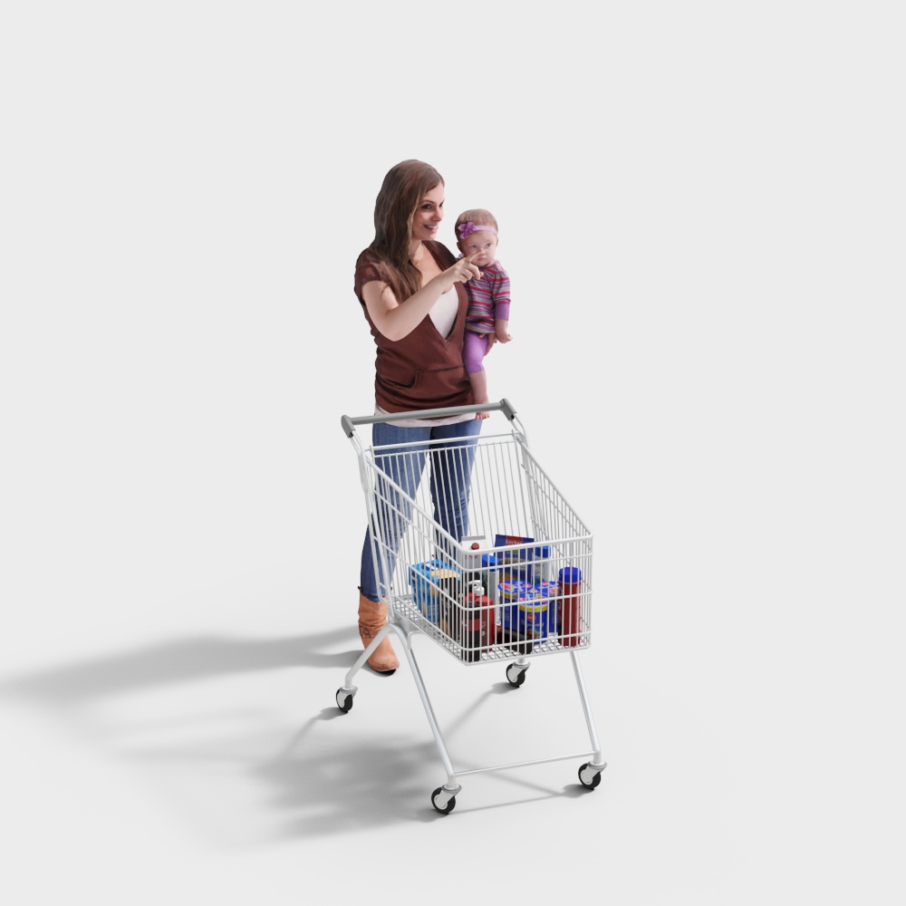 购物的女人3D模型