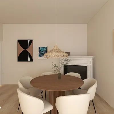 Modern Minimalist Dining Room with Earth Colors