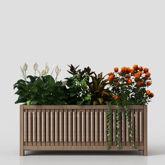 Modern outdoor flower box