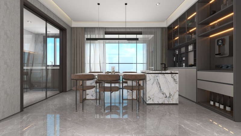 Modern Minimalist Gray Kitchen Design