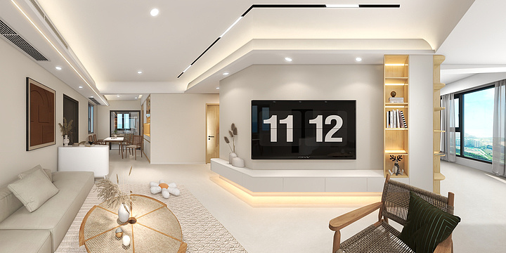 对方郑在输入中灬-仁智山水黄总-无主灯-装修设计方案