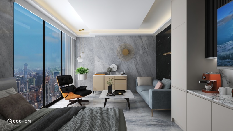 Modern Minimalist Grey Bedroom Design