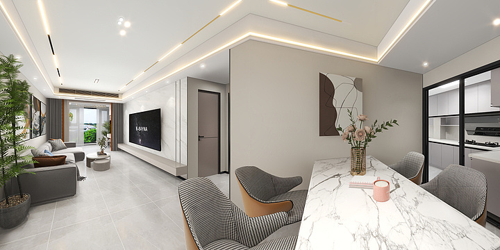 笔杆文艺-公园里2-1002-厨房门变化-装修设计方案