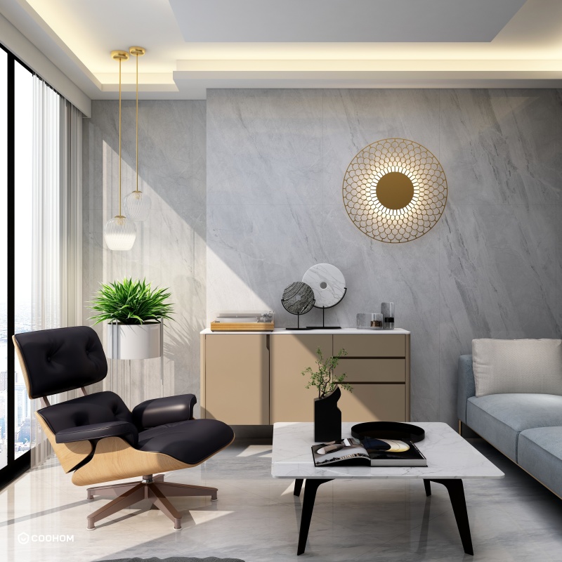 Modern Minimalist Living Room with Industrial Touches