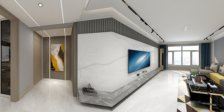 艺点空间设计工作室设计师-书香美苑现代无主灯-装修设计方案