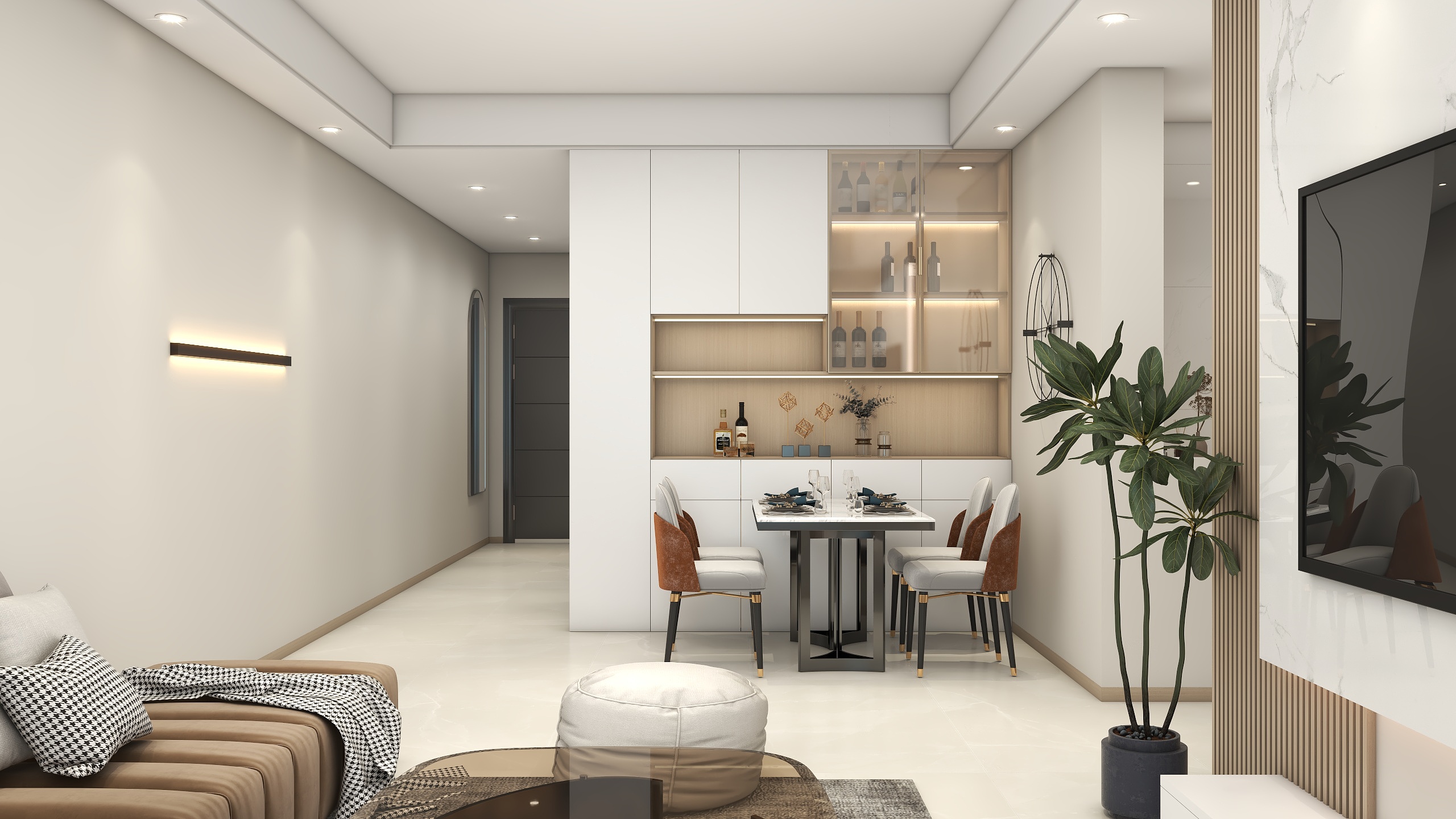 李青越-114方现代三居室装修效果图