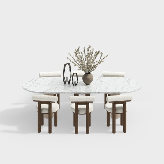 French style dining table and chair combination