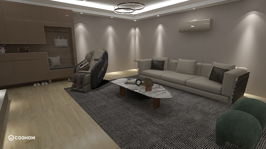 surajatal940的装修设计方案:Modern Living room with massaging chair.