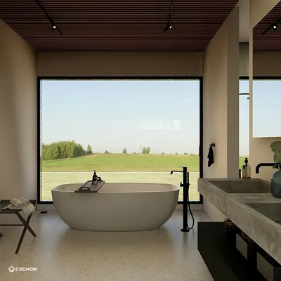Modern Minimalist Bathroom with Natural Light