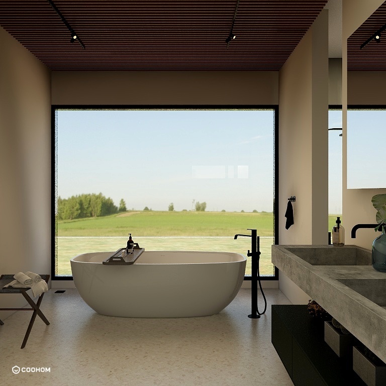 Modern Minimalist Bathroom with Natural Light
