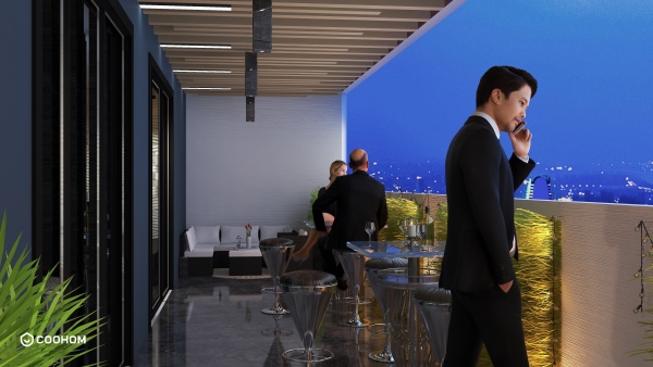 visualizeconsultants的装修设计方案roof top bar