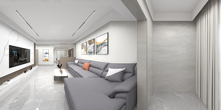 鸿杨装饰-翰林城5-808现代简约-装修设计方案