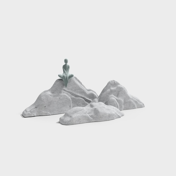 New Chinese Style Jewelry 3D Model in Gray