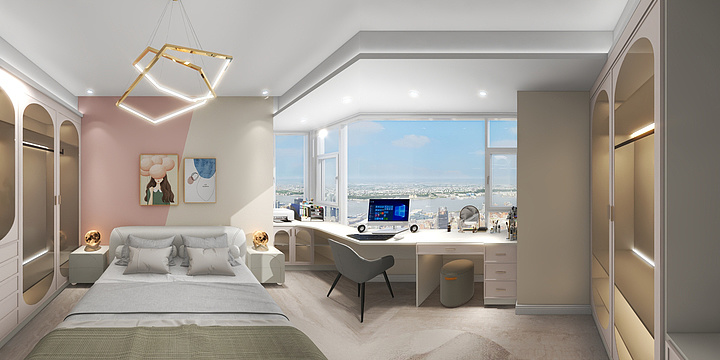 oM洋o-柏径装饰-领袖新城-奶油风-装修设计方案