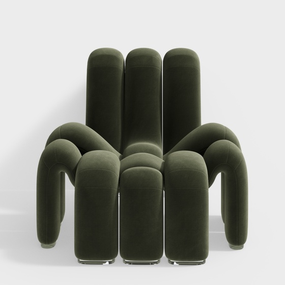 Chic Green Single Sofa 3D Model for Stylish Interiors