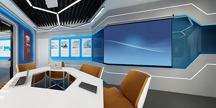 全案设计师李竹-党建办公室-装修设计方案