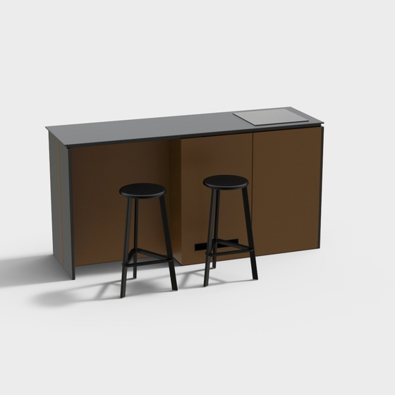 Modern lacquered island bar